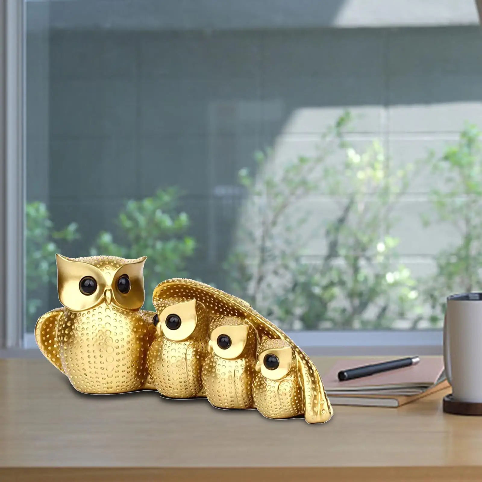 Set 4 Estatuas Familia de Búhos – Figuras Decorativas para Hogar - imagen 4
