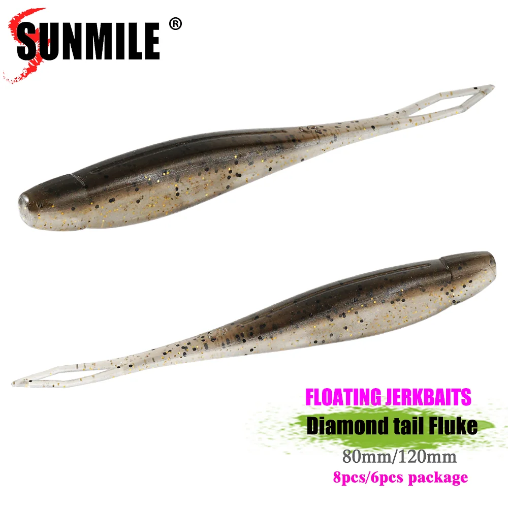 Sunmile Shad Jerkbait flotante – Señuelo de vinilo para lubina
