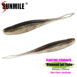Sunmile Shad Jerkbait flotante – Señuelo de vinilo para lubina