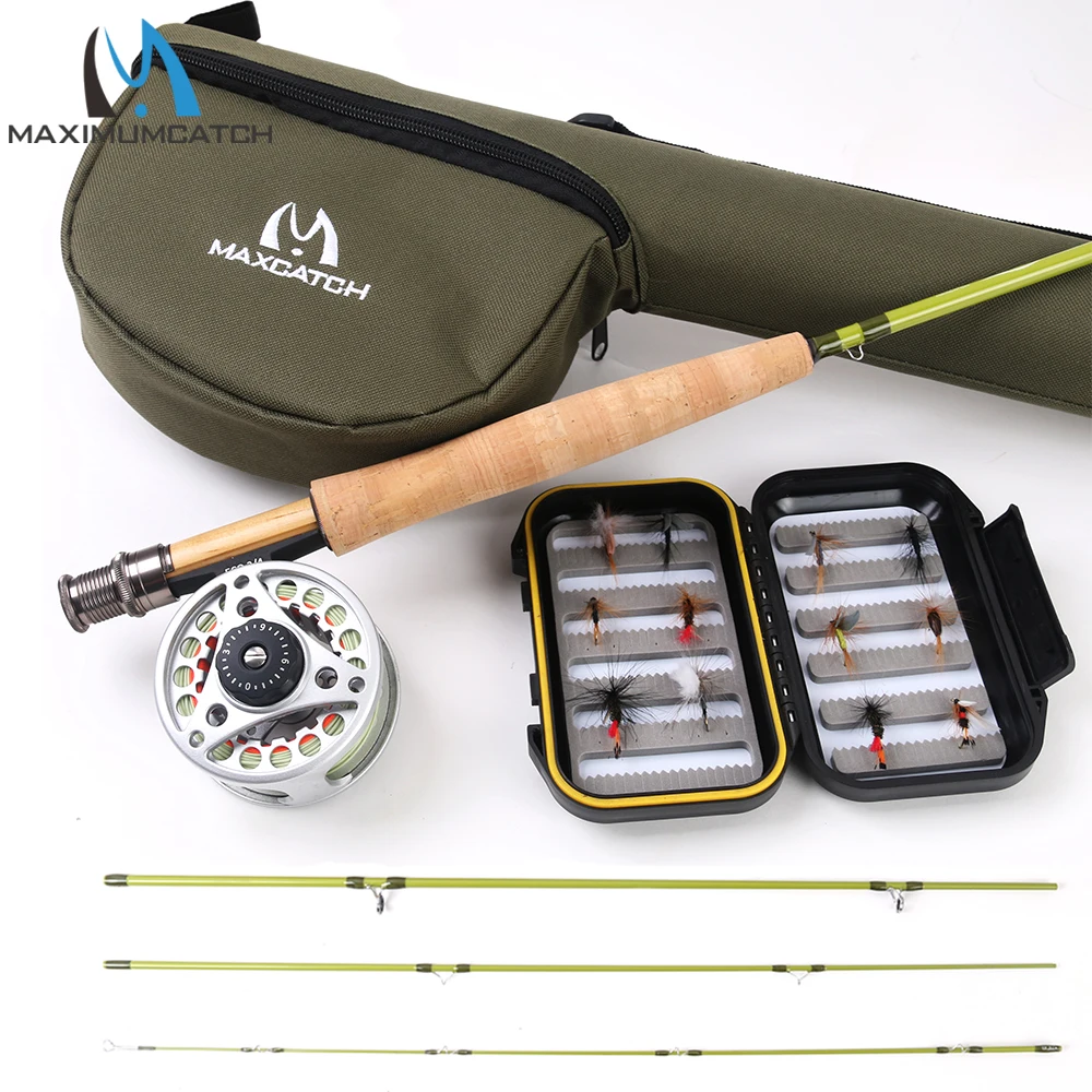MAXCATCH Caña de mosca de carbono con carrete y línea - imagen 2