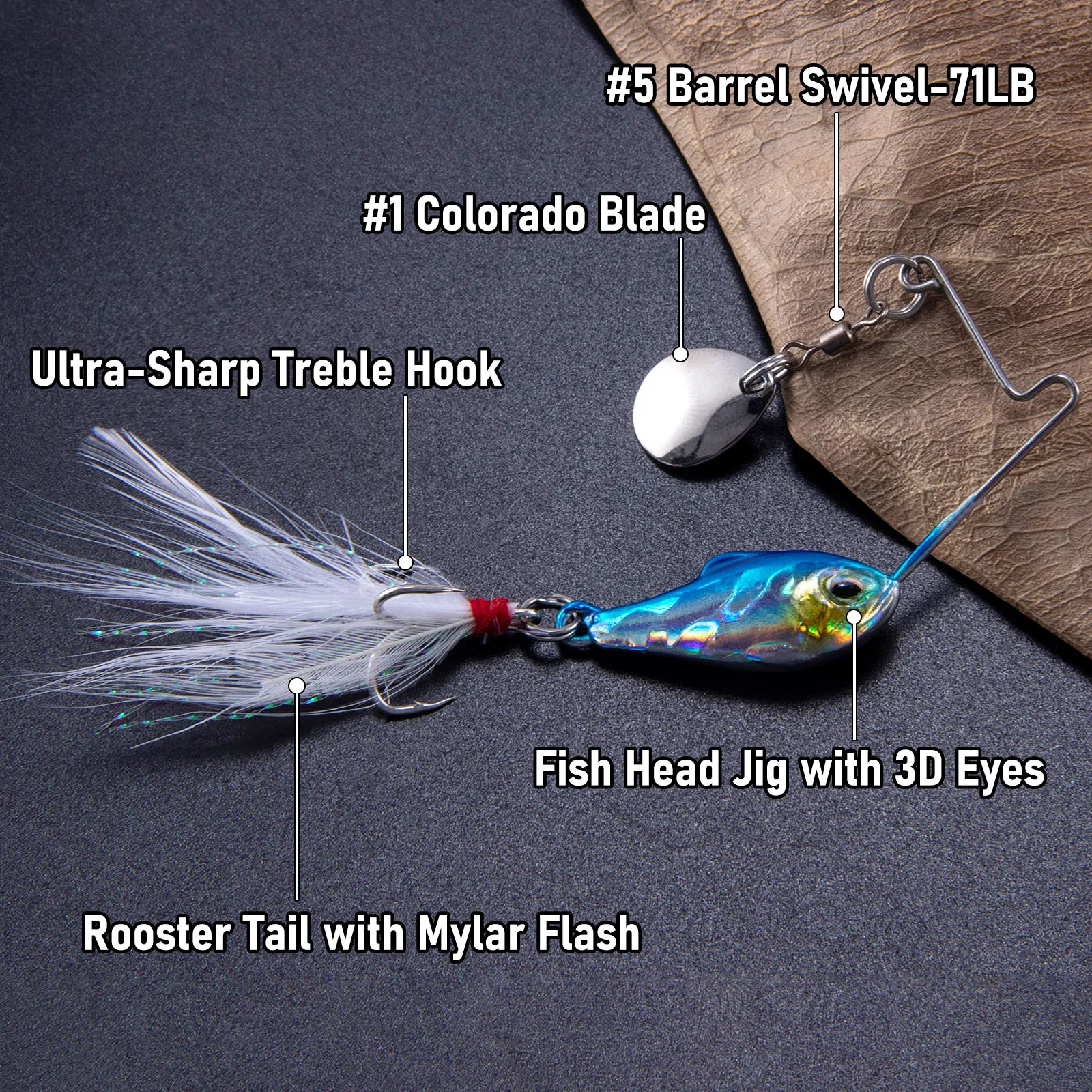 Spinnerbait Metal 8g 11g 16g para lubina y salmón