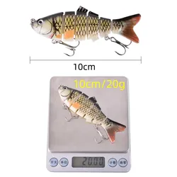 Minnow wobbler articulado con cola suave para lucio