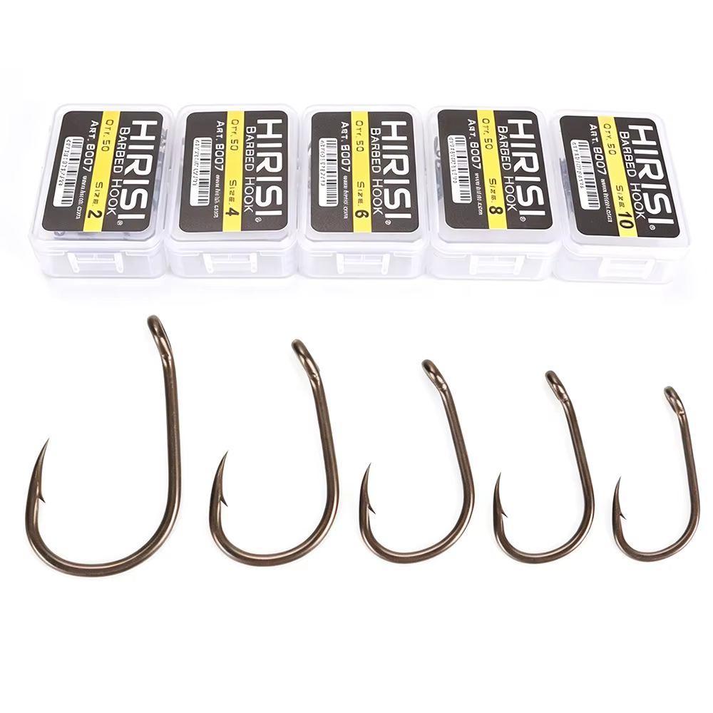 Anzuelos Hirisi 8007 de acero inoxidable con recubrimiento de PTFE