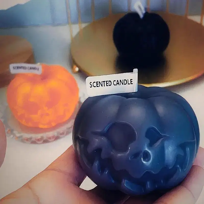 Molde de vela calabaza de Halloween de silicona para manualidades - imagen 4