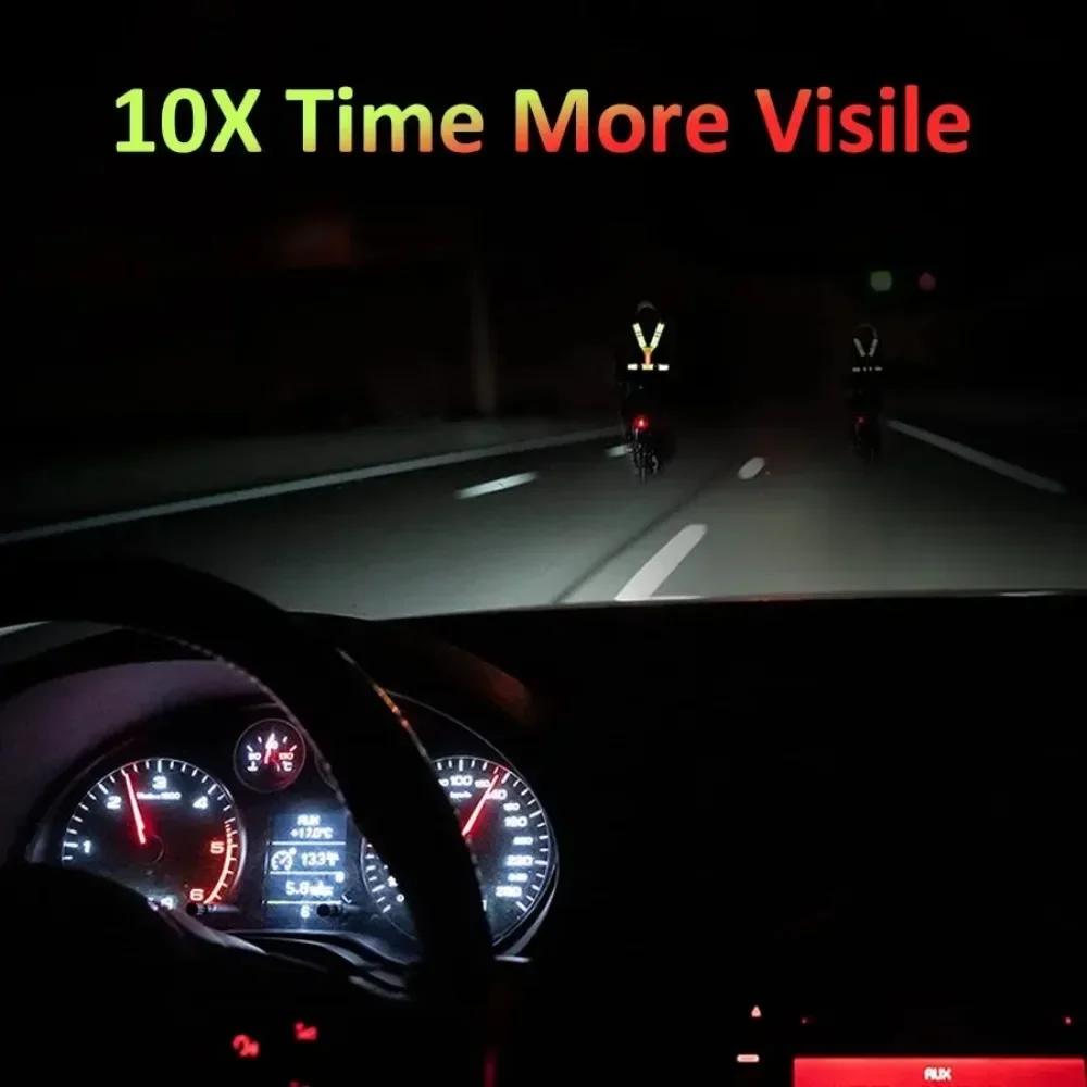 Chaleco de pesca nocturna de alta visibilidad con LED – Reflectante ajustable 3 modos - imagen 4