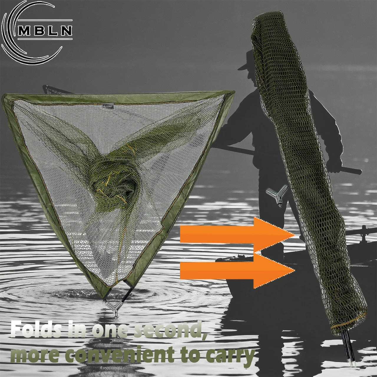 Red plegable para pesca triangular reforzada en poliéster profunda - imagen 2
