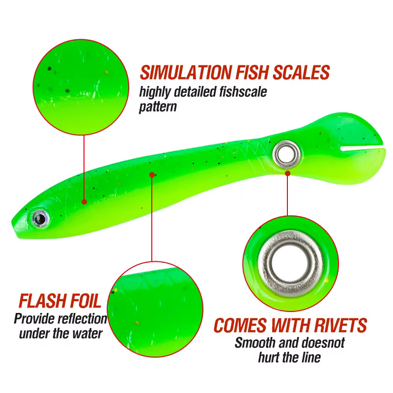 Topline Tackle Señuelos blandos de silicona con cola oscilante Loach - imagen 5