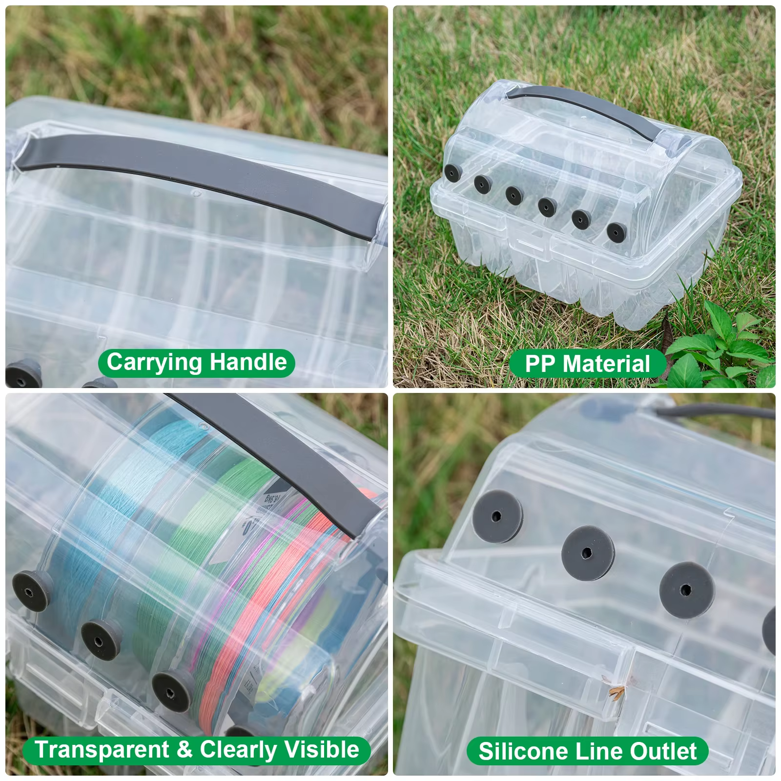 Goture Caja para sedal de pesca – Organizador 6 ranuras con silicona - imagen 3
