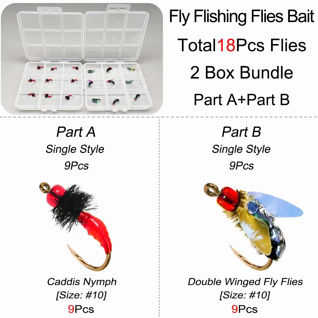 Cajas de señuelos con mosca ninfas húmedas para truchas y carpas - imagen 5