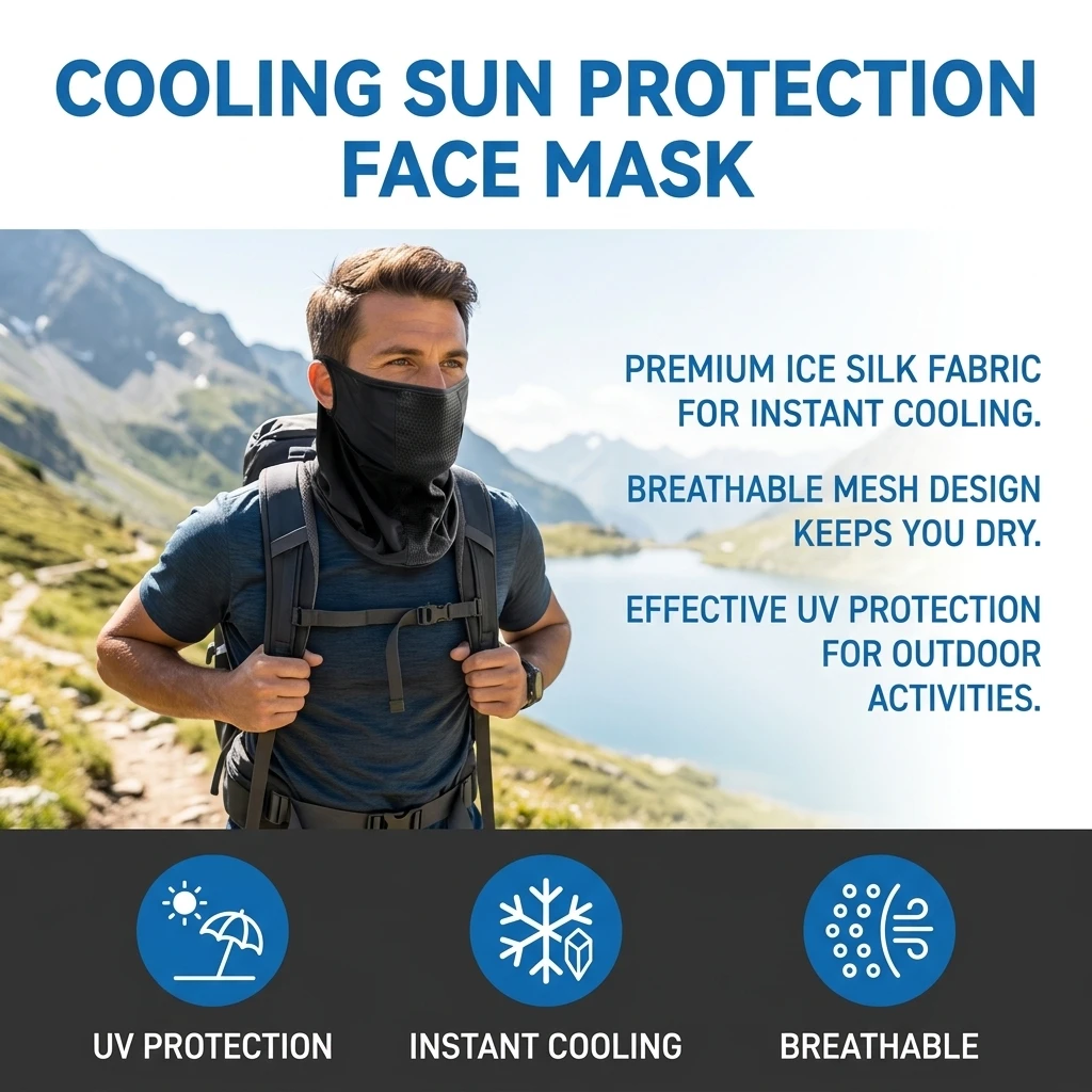 Mascarilla refrescante para pesca y ciclismo con protección solar - imagen 3