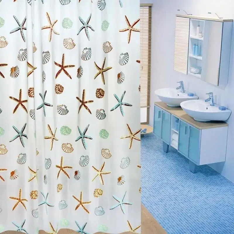 Cortina ducha impermeable con ganchos y anillos 180x200 cm - imagen 3