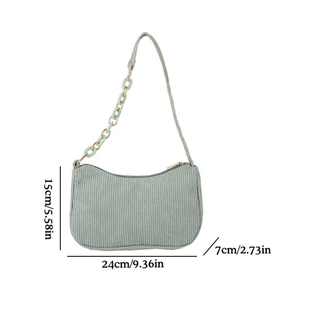 Bolso Bandolera de Pana con Cadena y Cremallera – Estilo Clutch - imagen 3