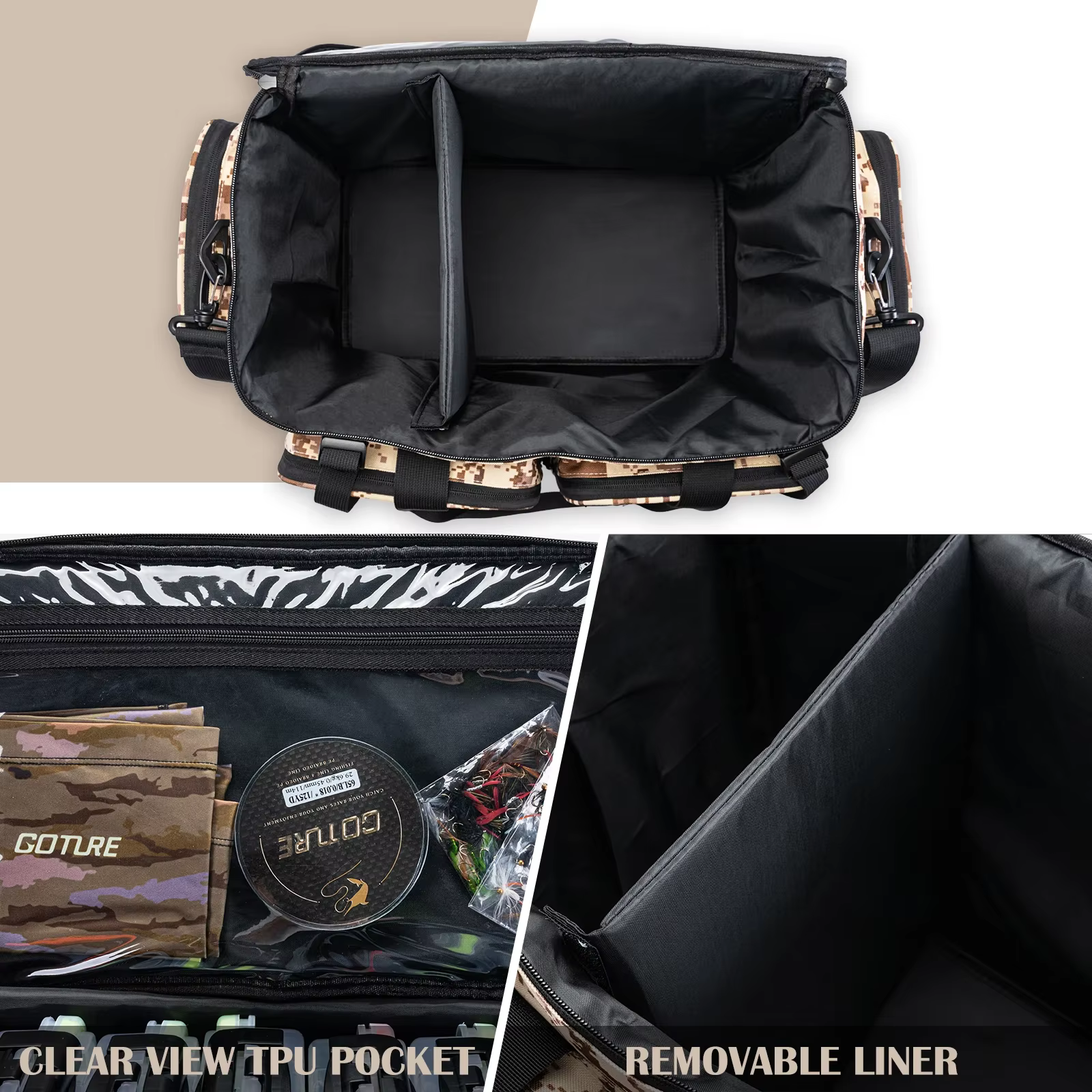 Bolsa impermeable Goture 65L para señuelos con base EVA - imagen 2