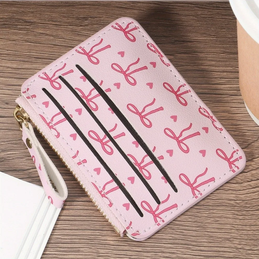 Cartera delgada de PVC con cierre y lazo para mujer y niña - imagen 3