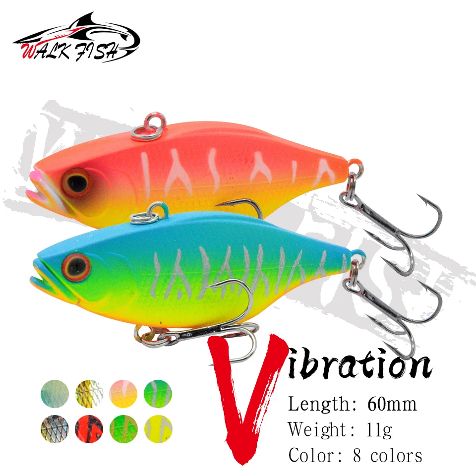 WALK FISH 60mm Señuelo Vibrador Lipless Hundido para Lucio y Perca