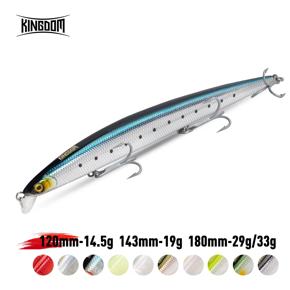 Kingdom Jerkbait Wobbler Flotante Hundimiento Lento para Lubina - imagen 2