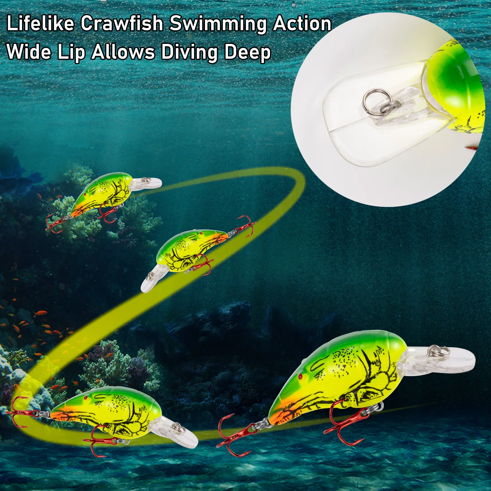 Crankbait Crawdad 12g Señuelo Lubina Jerkbait ABS – Larga Distancia