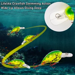 Crankbait Crawdad 12g Señuelo Lubina Jerkbait ABS – Larga Distancia
