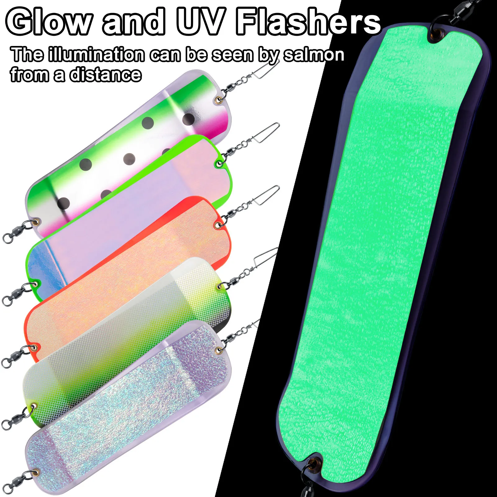 Señuelo curricán salmón con pegatina UV – Tablero buceo ABS - imagen 5