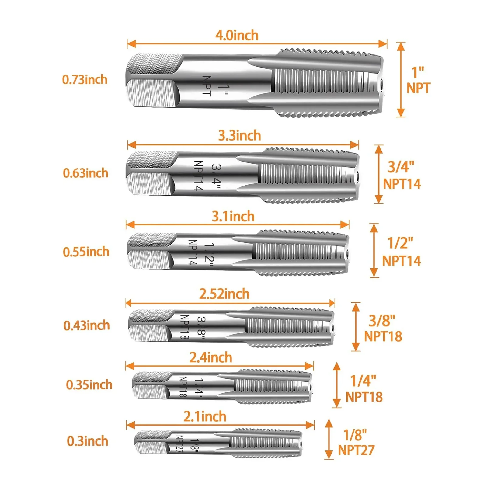 Grifo formador de rosca NPT para limpieza de tuberías - imagen 3