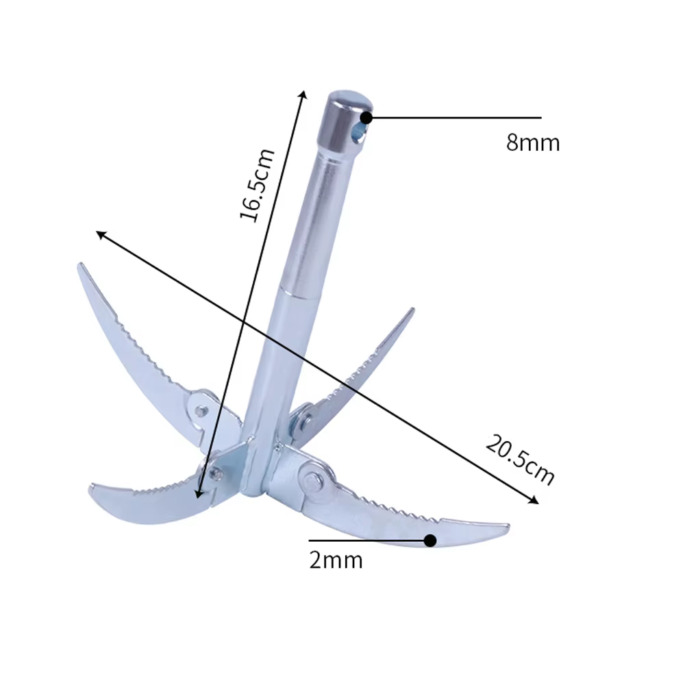 Ancla plegable cuatro garras – Cortahierbas eficaz para pesca profesional