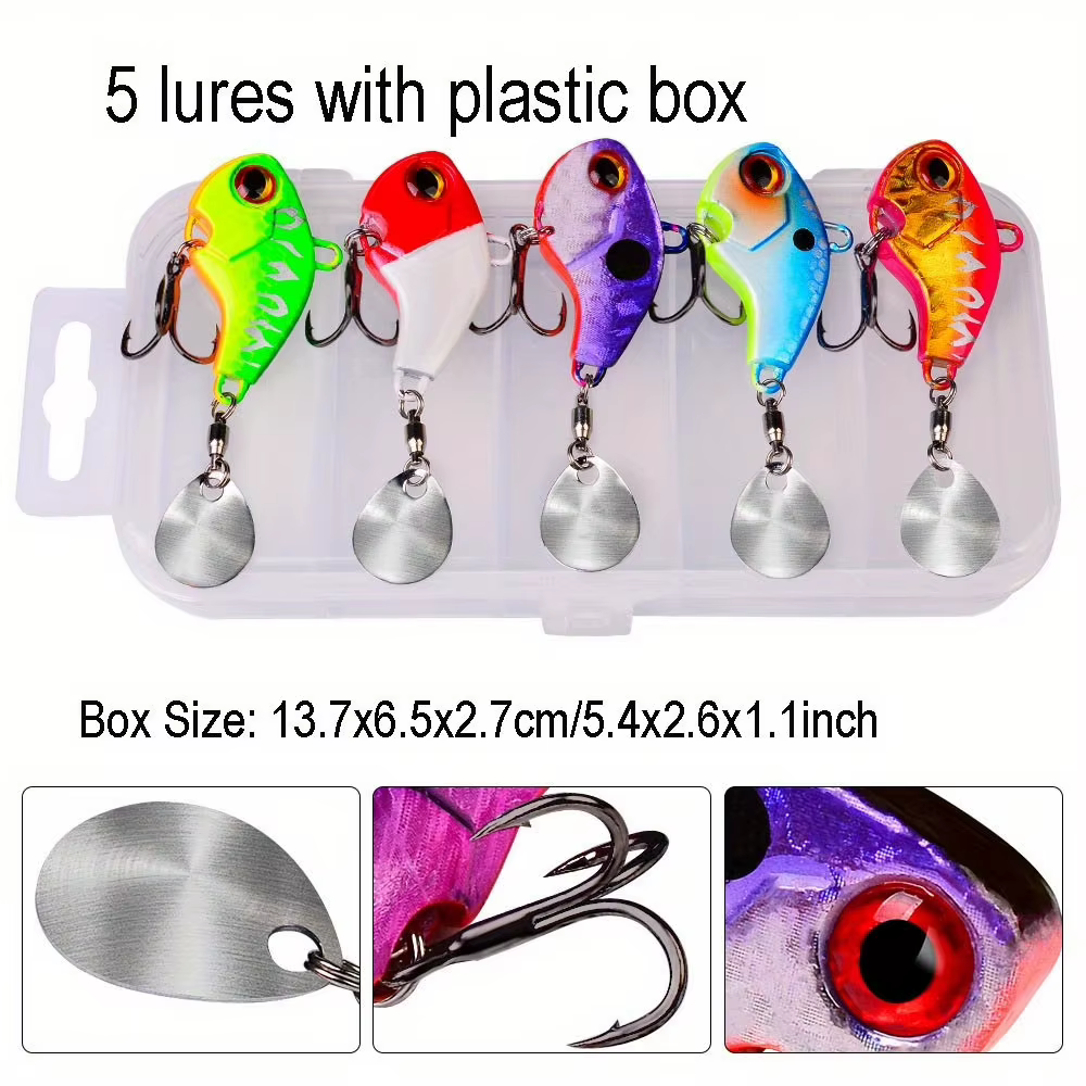Spinner VIB Señuelo Hundido Láser Ojos 3D Anzuelo Triple - imagen 2