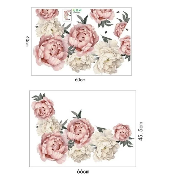 Flores de peonía en relieve estilo 3D para pared