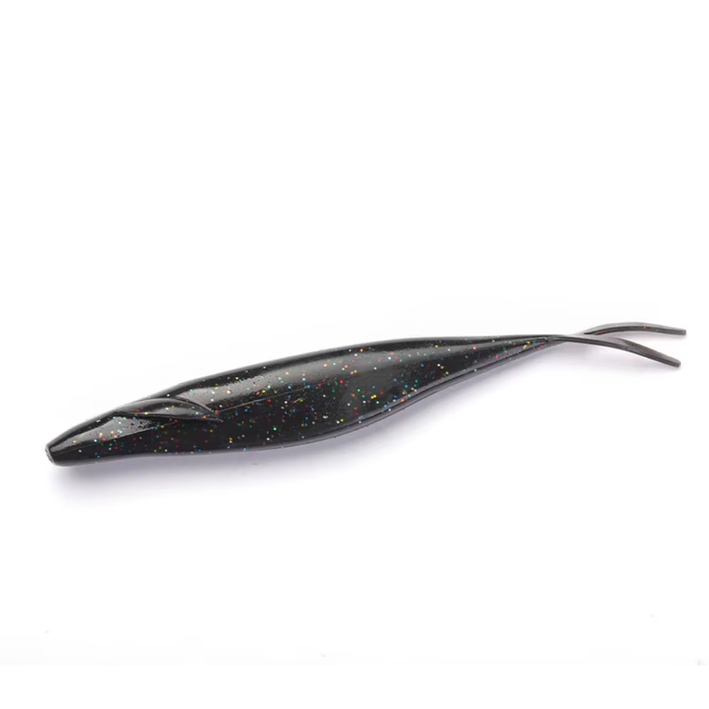Señuelo de vinilo tipo minnow de hundimiento lento y cola bifurcada