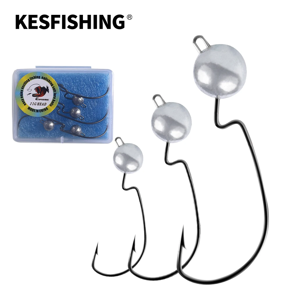 KESFISHING Jig Head con ganchos Mustad para vinilo blando 3,5-10 g - imagen 2