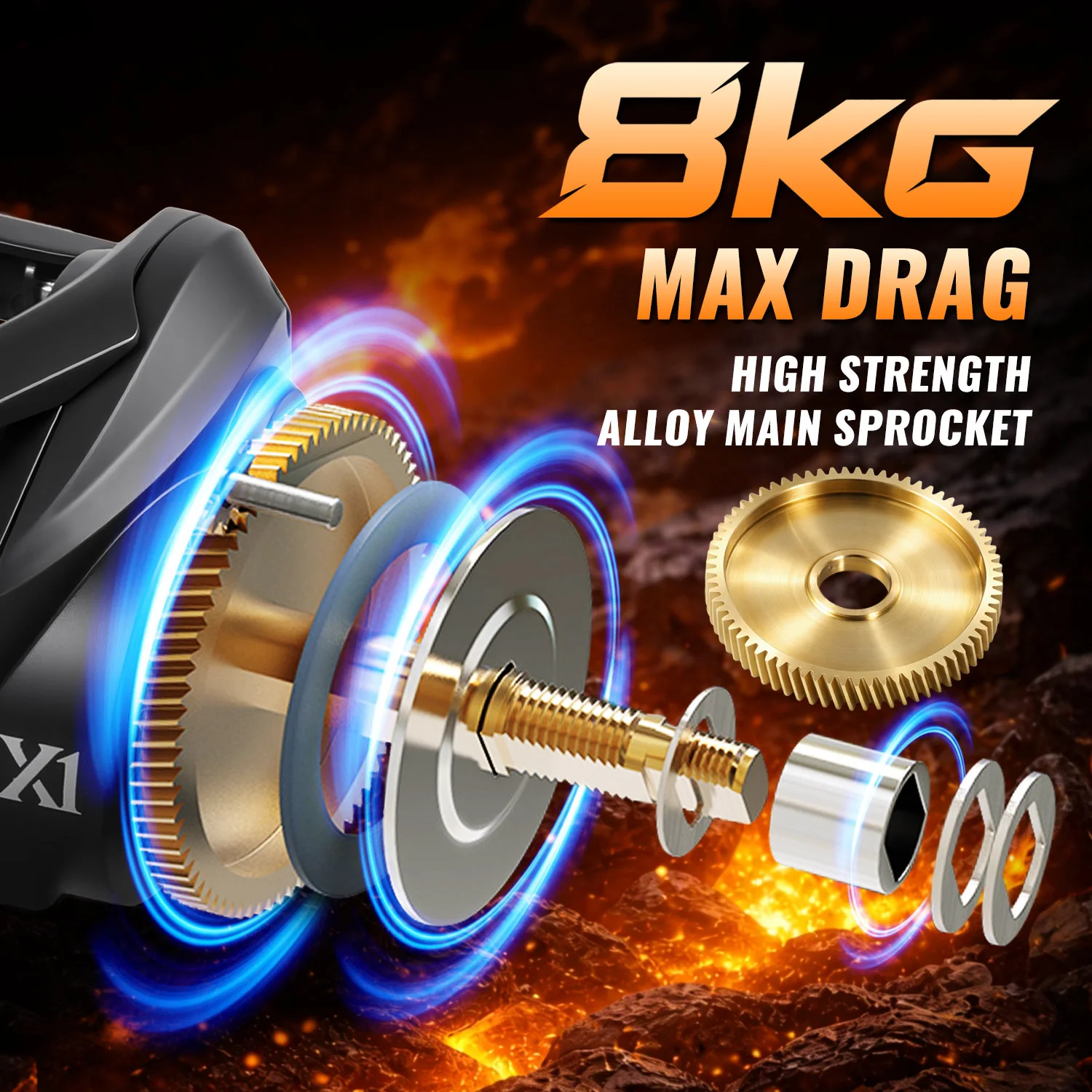 Carrete Pesca Sougayilang X1 – Bobina Aluminio CNC Agua Dulce y Salada - imagen 2