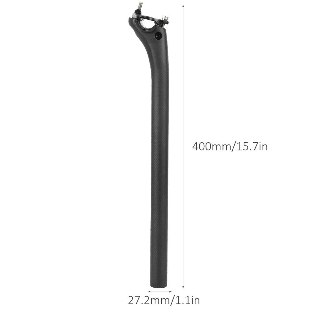 Tubo de asiento de fibra de carbono ligero negro mate para MTB - imagen 3