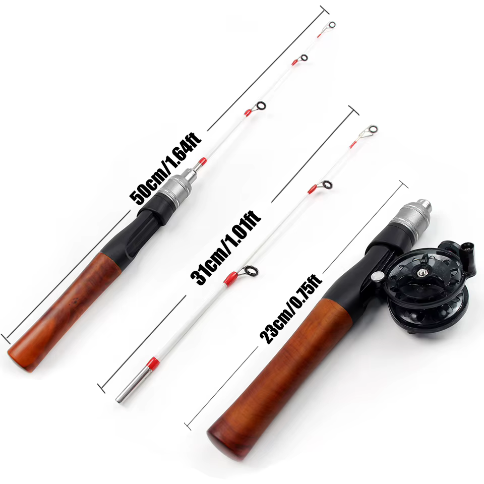 Conjunto carrete caña hielo punta sensible pesca invierno profesional - imagen 5