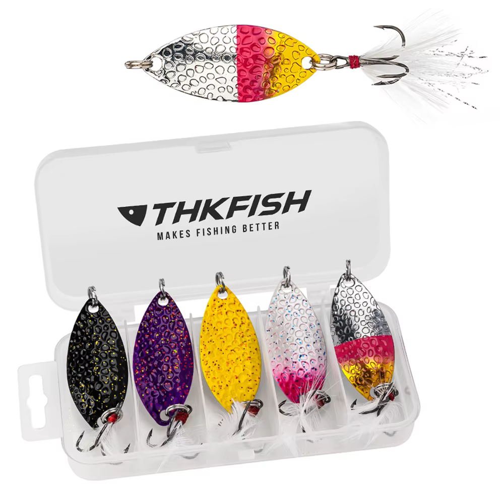 THKFISH Spinner Triple – Cuchara metálica para trucha y lucio