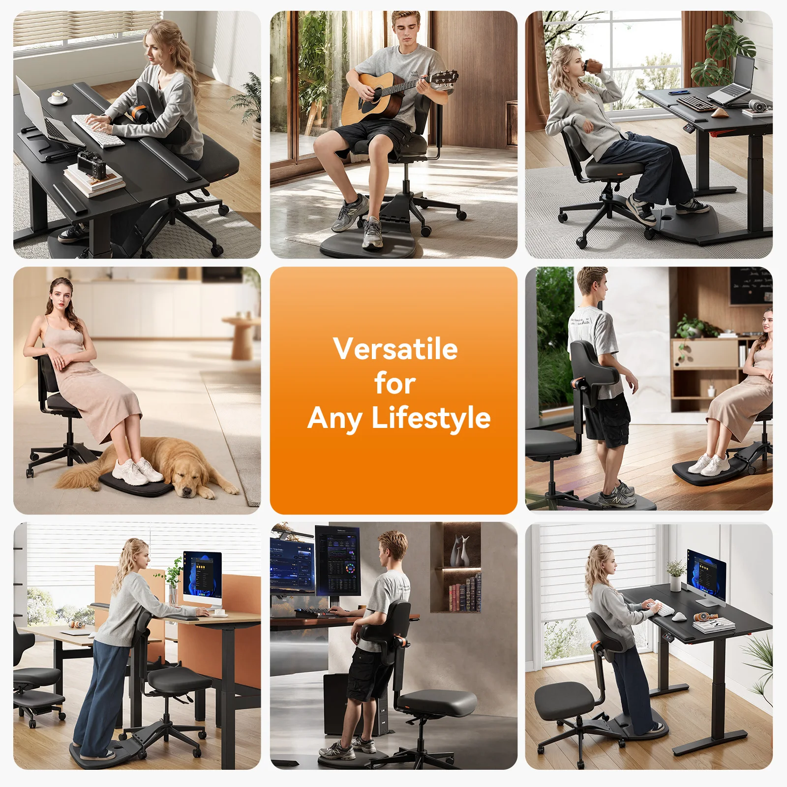 Newtral Taburete ergonómico regulable con tapete antifatiga - imagen 5