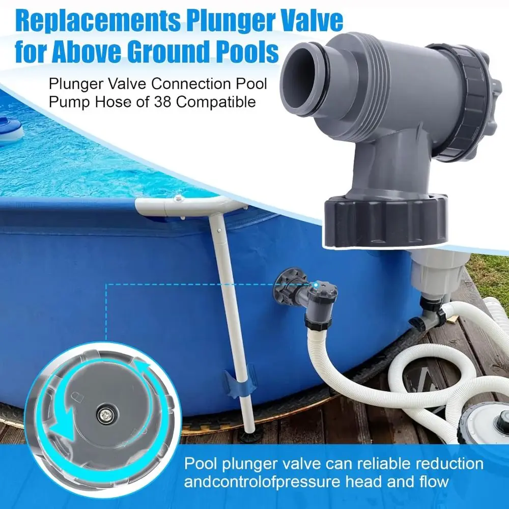 Válvula de émbolo para filtro de piscina gris