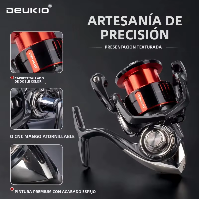 Carrete Spinning DEUKIO con Bobina Metálica para Agua Dulce y Salada - imagen 4