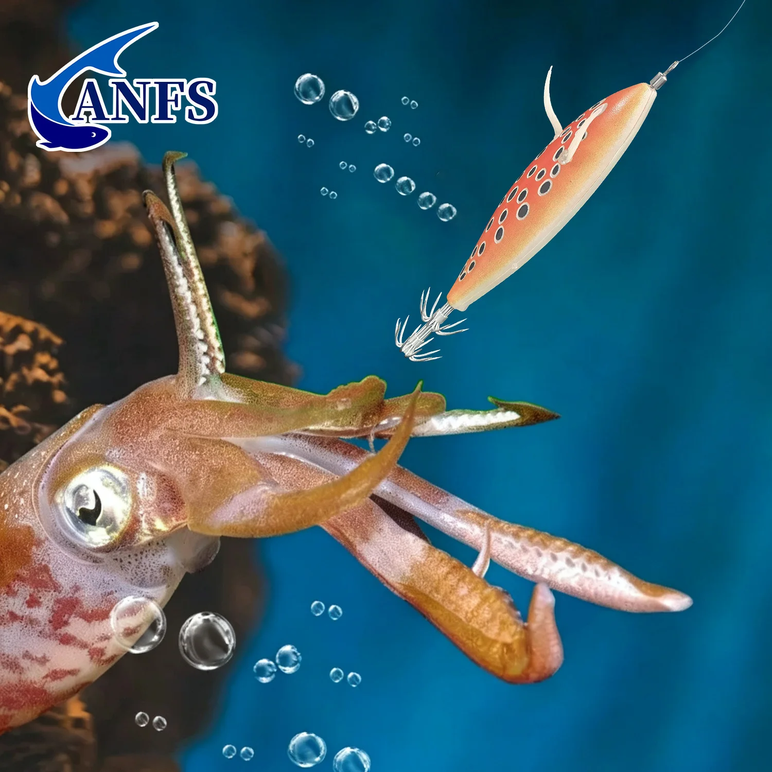 ANFS señuelo horizontal para calamar y sepia – agua salada - imagen 2