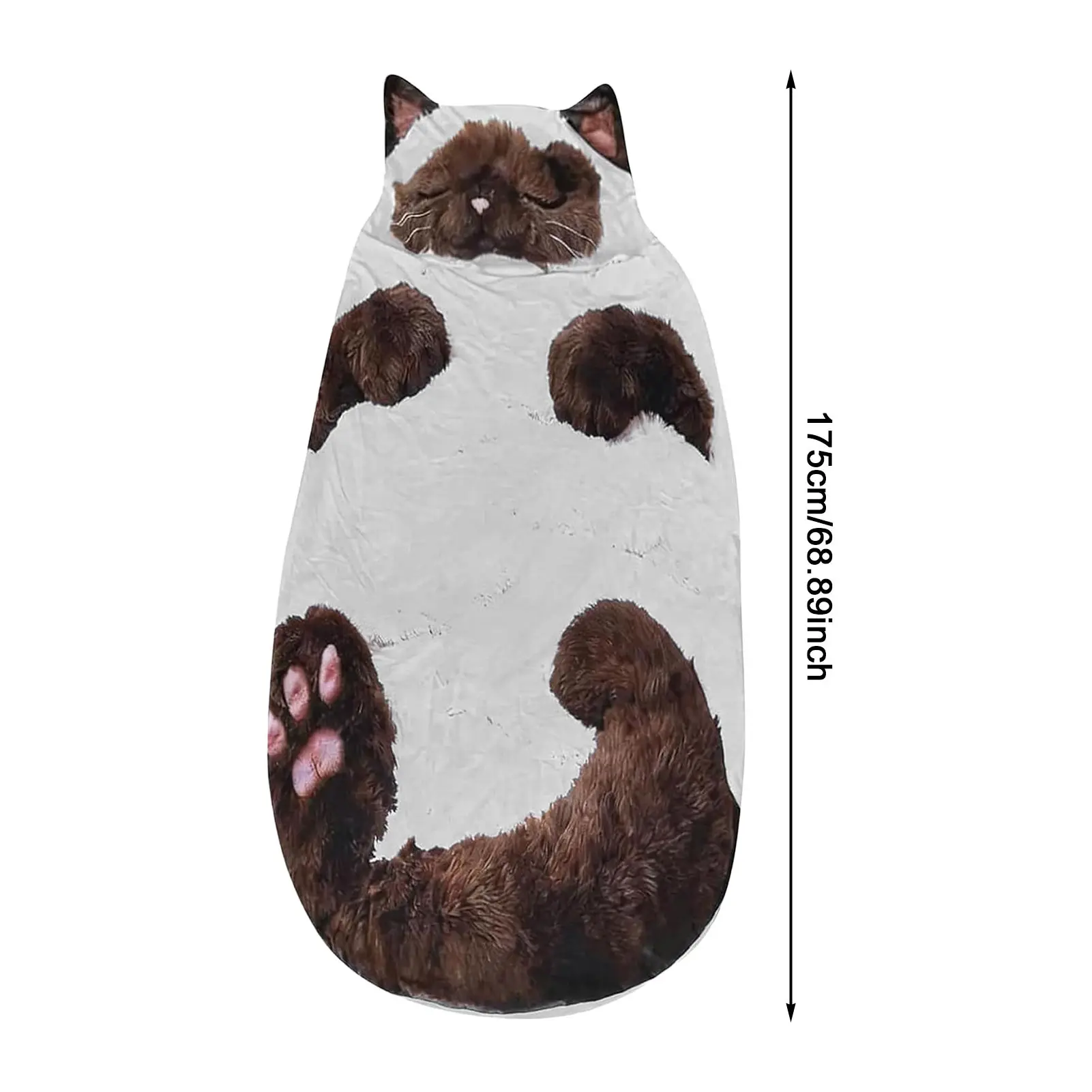 Saco de dormir felpa gato, abrigo invernal exterior para adultos - imagen 3