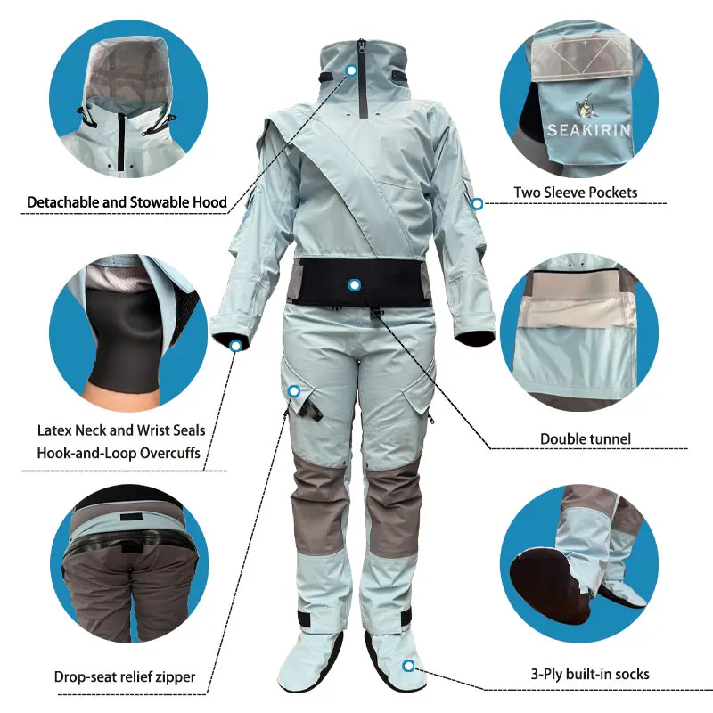 Traje seco impermeable transpirable para mujer con calcetines - imagen 4