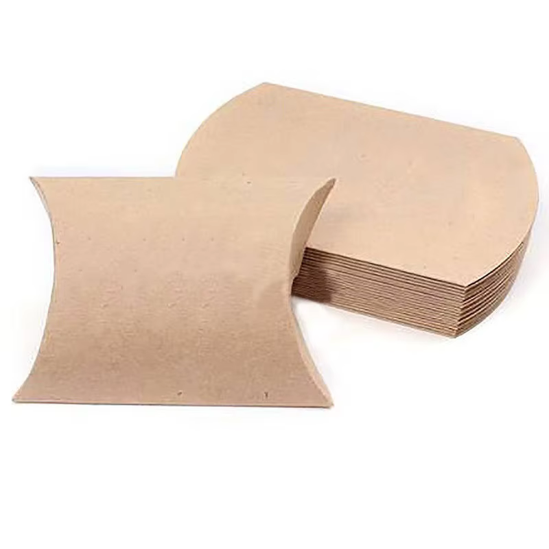 Caja de almohada de papel Kraft para dulces, bodas y cumpleaños - imagen 5