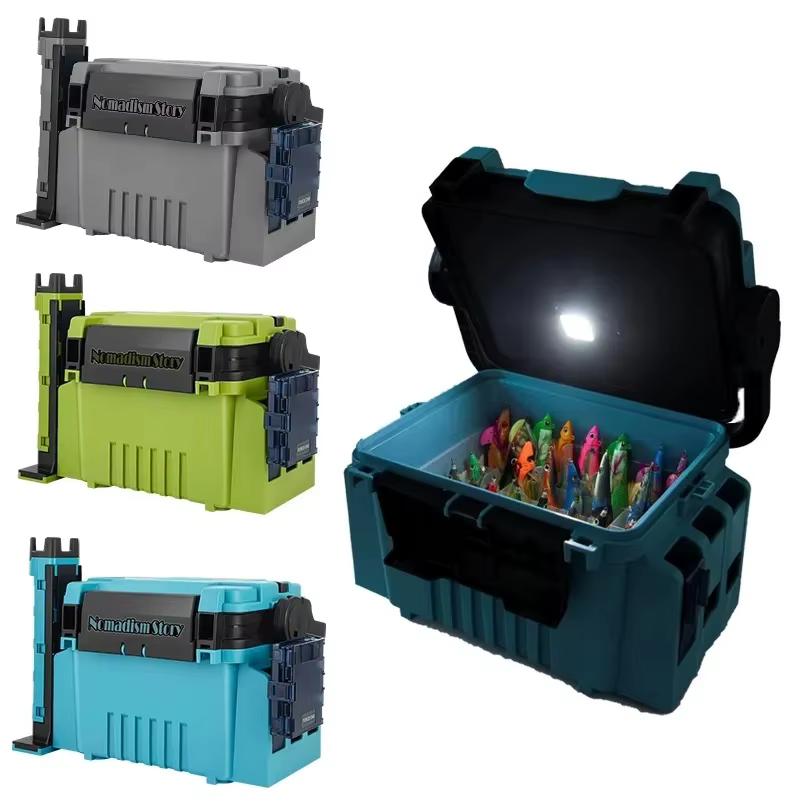 Caja de pesca LED resistente para aparejos y cebos marinos