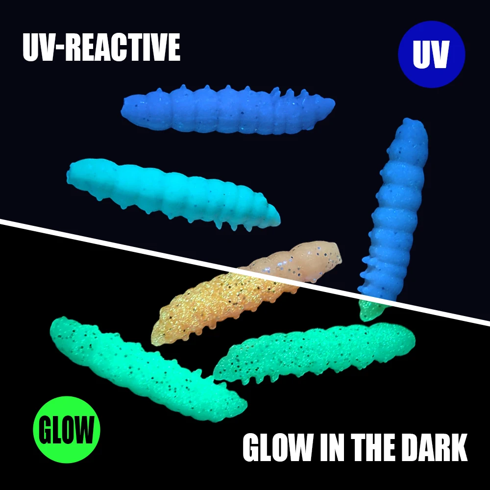 Spinpoler Señuelo blando larva flotante UV para trucha y bagre - imagen 2