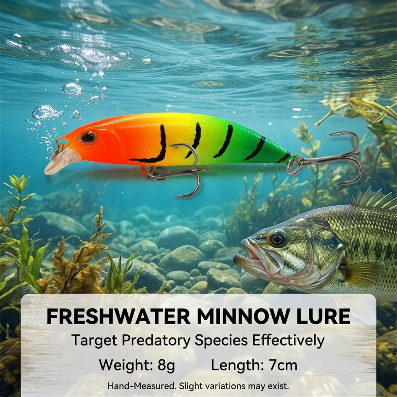 Señuelo Minnow para lubina y lucio con anzuelos triples ABS - imagen 5