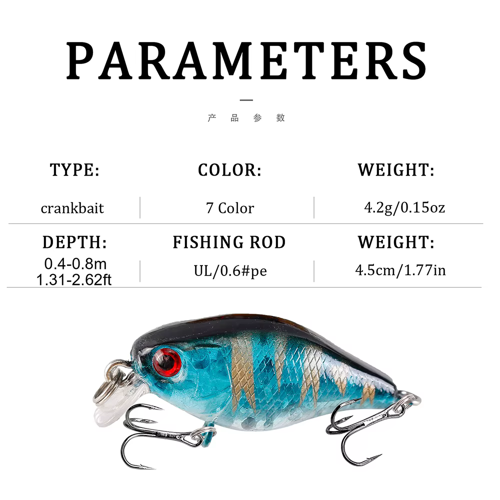Wobbler Flotante Crankbait 4,5 cm 4,3g – Lubina y Lucio - imagen 3