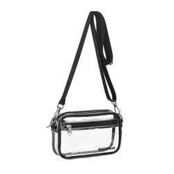 Bolso transparente cruzado gran capacidad PVC elegante, estadio