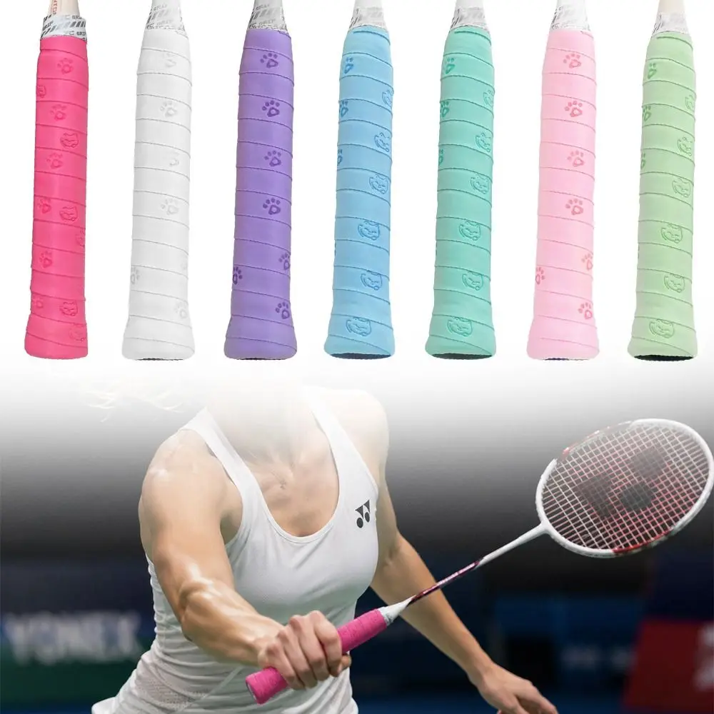 Cinta agarre raqueta bádminton antideslizante con estampado garra gato - imagen 5
