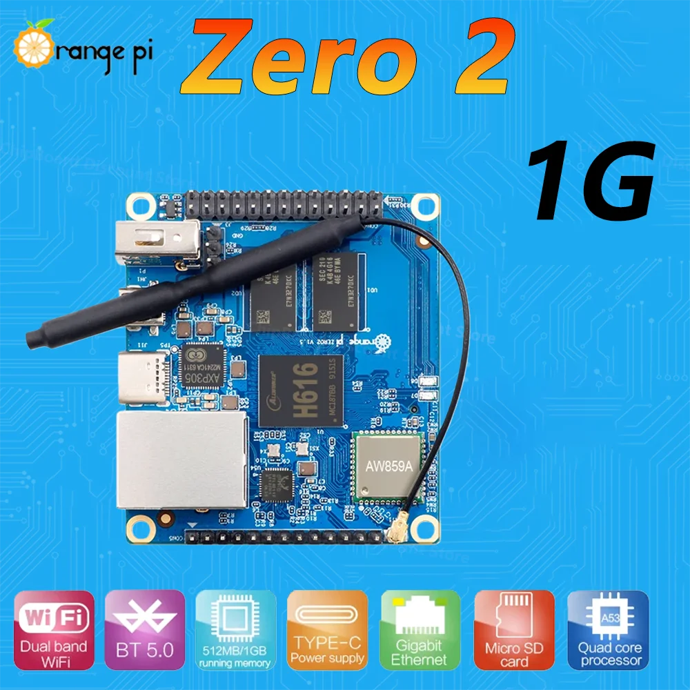 Mini PC Orange Pi Zero 2 WiFi y Bluetooth – Placa única - imagen 2