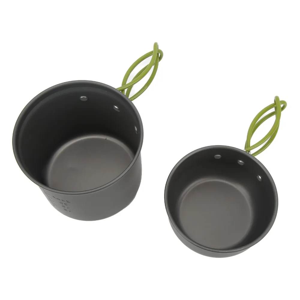 Juego de cocina camping de aluminio con mango, ollas y estufa portátil - imagen 3