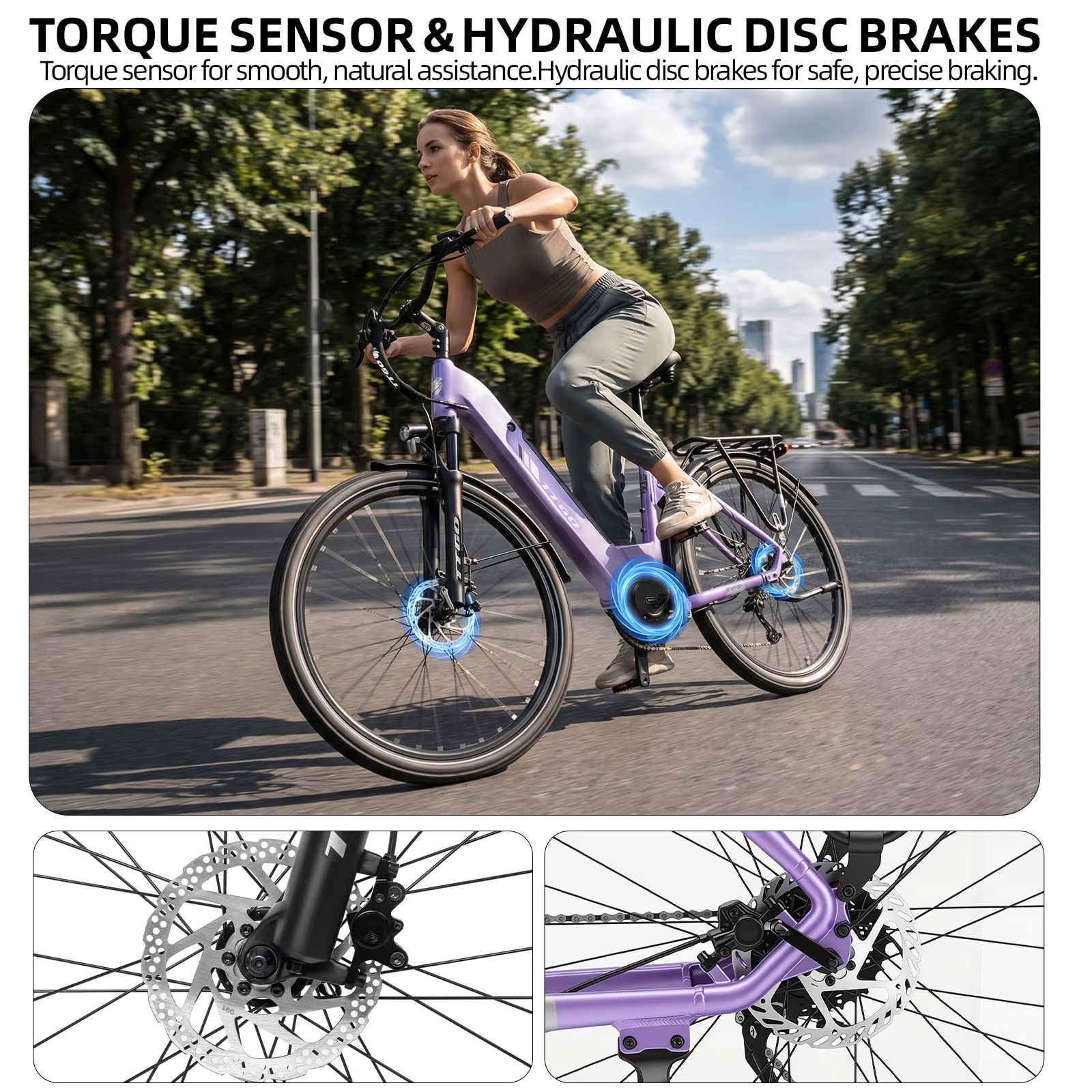Bicicleta eléctrica Bafang con motor central y suspensión para adultos - imagen 4