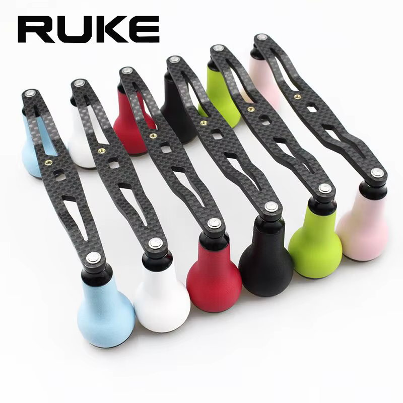 Mango de carrete RUKE carbono 130 mm con perilla TPE para baitcasting - imagen 3